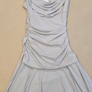 Jodi Kristopher Sparkling Silver Mini Dress
